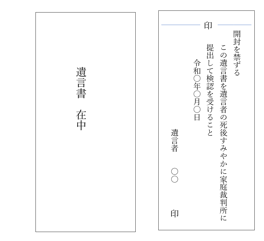 遺言書　封筒　書き方