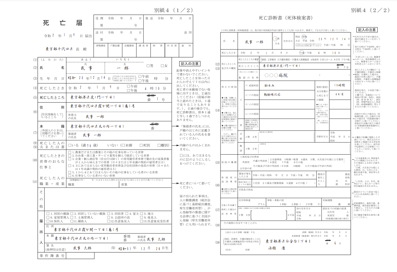 死亡届